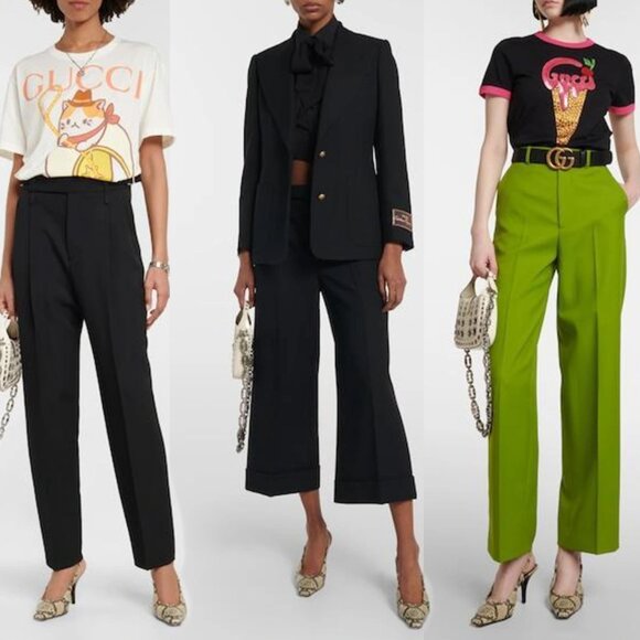 GUCCI SHOES MID HEEL SLINGBACK PUMPS PYTHON PRINT LEATHER G LOGO sz 41 11 - Picture 2 of 15